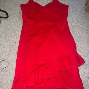 Elegant Red Sleeveless Dress
